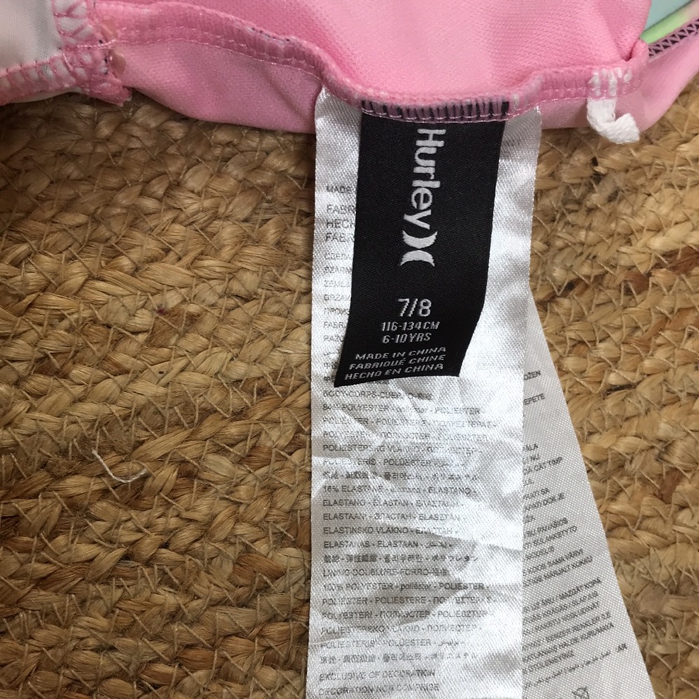 🌴Hurley🌴…Girl’s 7/8  (6-10 years)…Sherbet Colored Tankini w/Palm Tree Print! - Picture 6 of 9